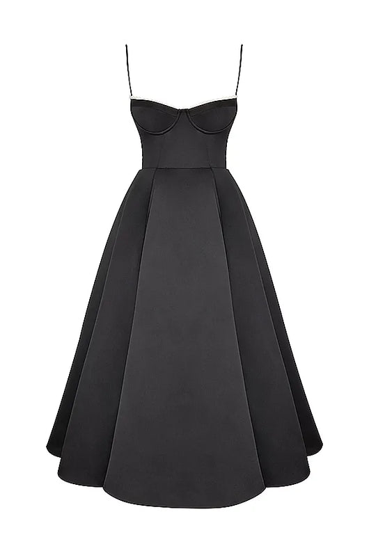 ISOLDE MIDI DRESS - BLACK