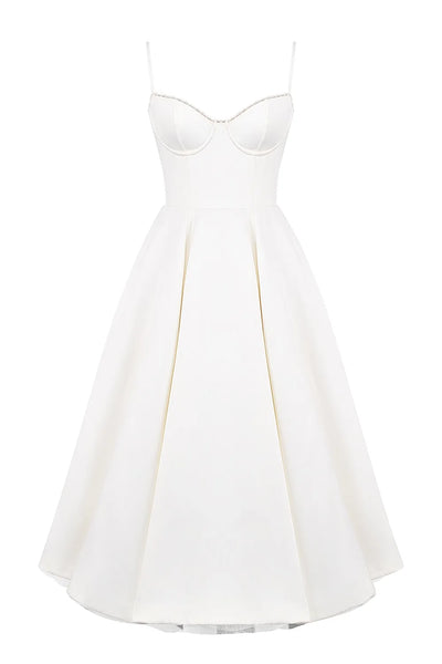 ISOLDE MIDI DRESS - WHITE
