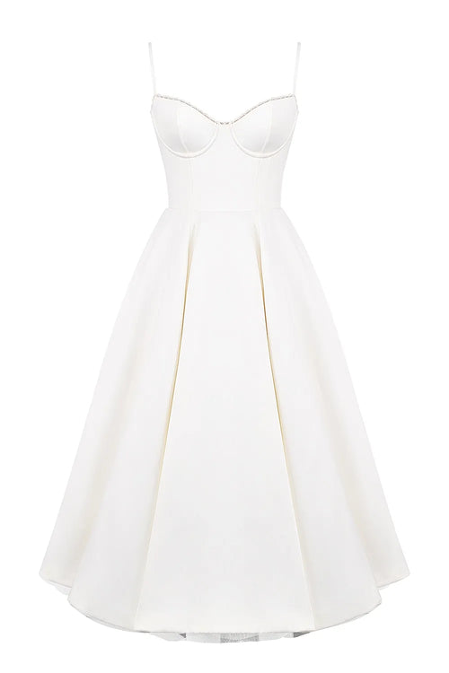 ISOLDE MIDI DRESS - WHITE