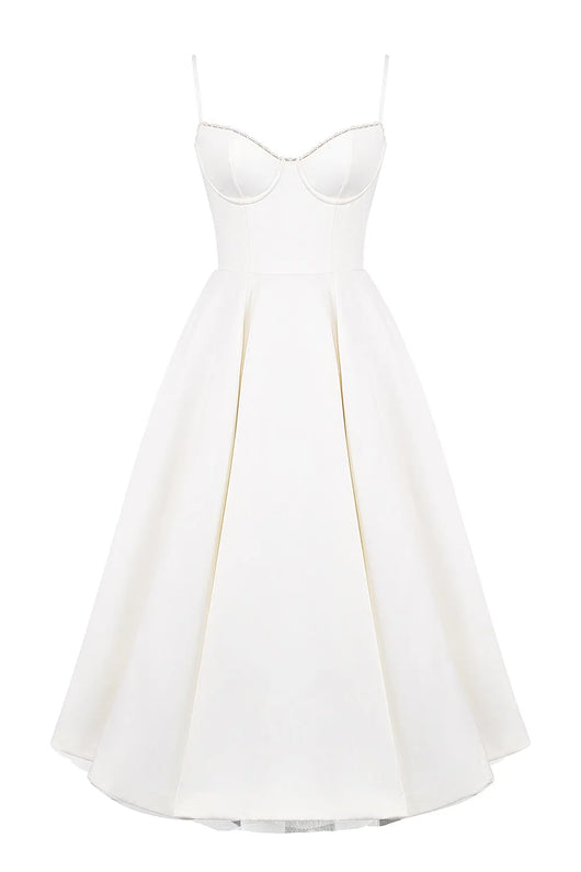 ISOLDE MIDI DRESS - WHITE