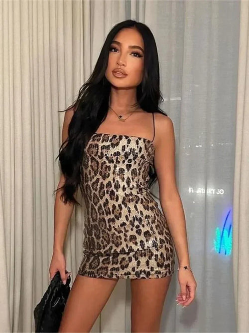 LEO MINI DRESS - LEOPARD