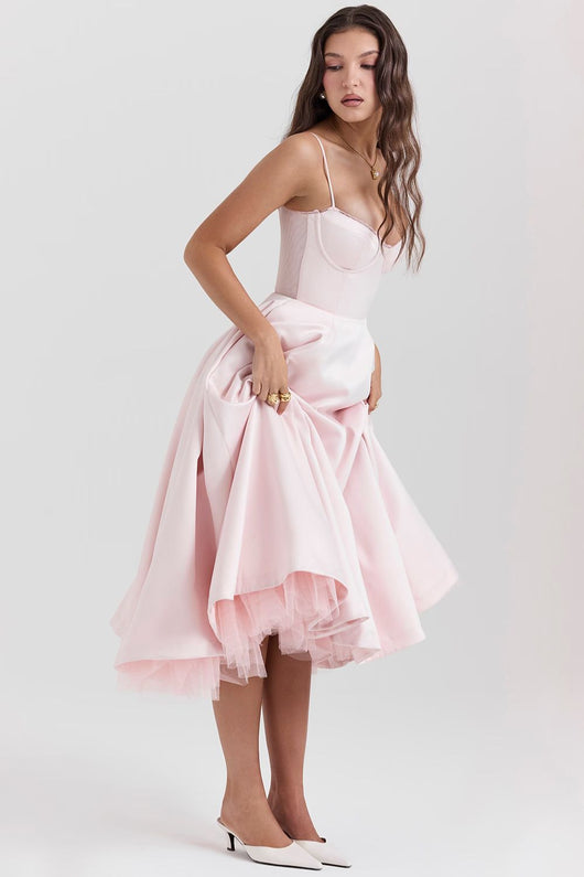 ISOLDE MIDI DRESS - BLUSH