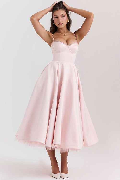 ISOLDE MIDI DRESS - BLUSH