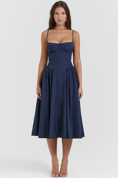 PENELOPE MIDI DRESS - NAVY