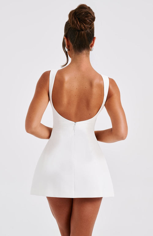 NOIR BACKLESS MINI DRESS - WHITE