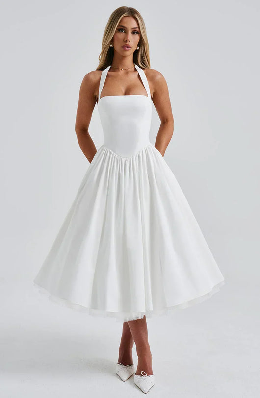 EVANA MIDI DRESS – IVORY