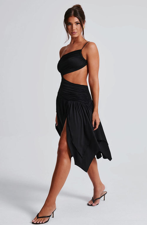 MAEVE MIDI DRESS - BLACK