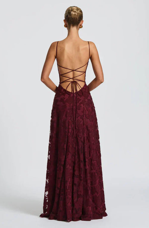 FRANCIS MAXI DRESS – CHERRY LACQUER