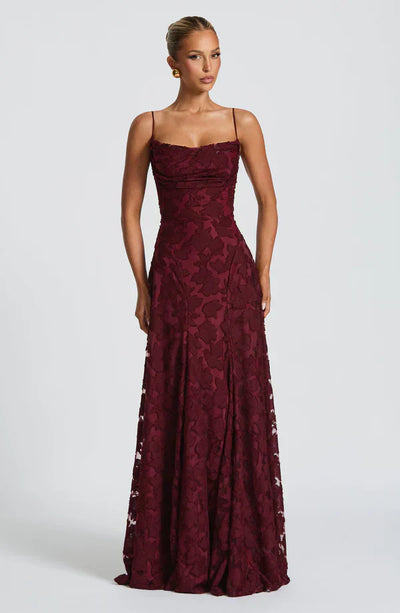 FRANCIS MAXI DRESS – CHERRY LACQUER