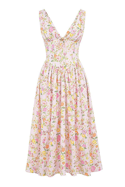 CRYSTAL MIDI DRESS - PINK MEADOW
