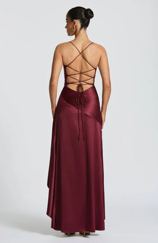 ISLA MAXI DRESS – CHERRY LACQUER
