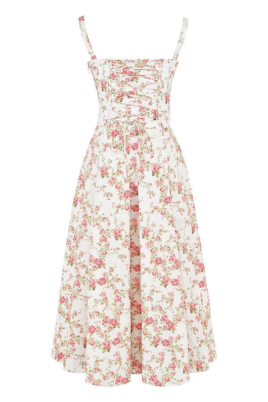 SUNHEART SUNSET LACE UP DRESS - FLORAL