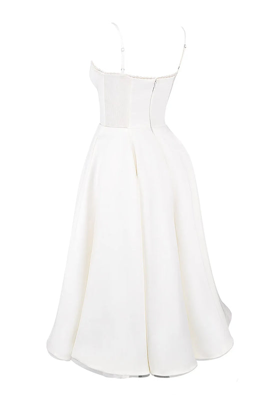 ISOLDE MIDI DRESS - WHITE