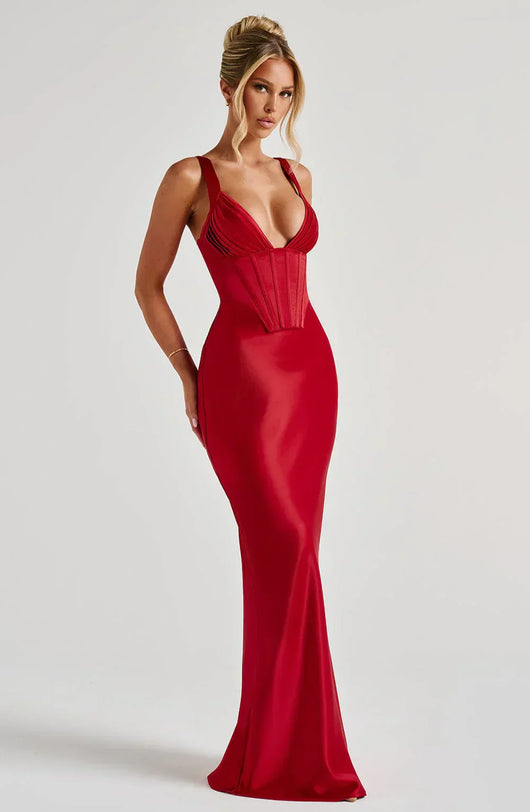 ALINA MAXI DRESS – RED